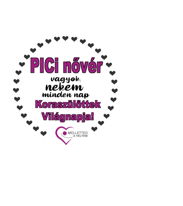 PICi nővér minta fekete pólón