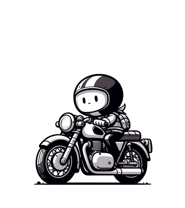 Motoros minta fehér pólón