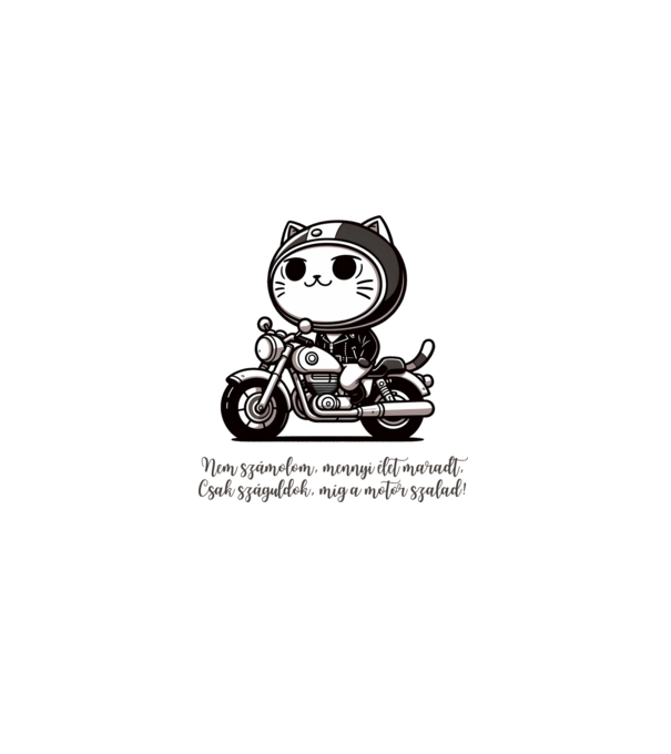 Motoros minta fehér pólón