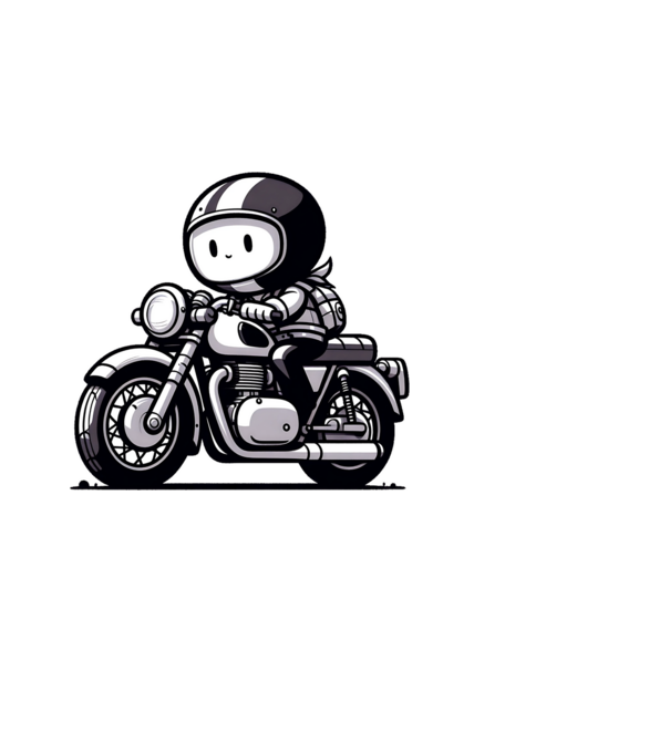 Motoros minta fekete pólón