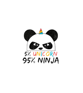 5 percent Unicorn 95 percent Ninja minta fehér pólón