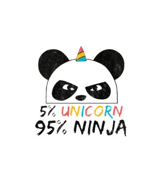 5 percent Unicorn 95 percent Ninja minta fehér pólón