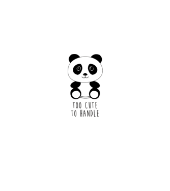 Too cute to handle Panda minta szürke pólón
