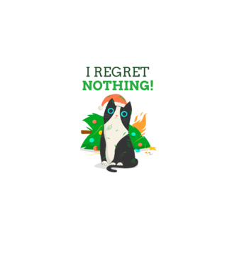 I regret nothing christmas cat minta szürke pólón