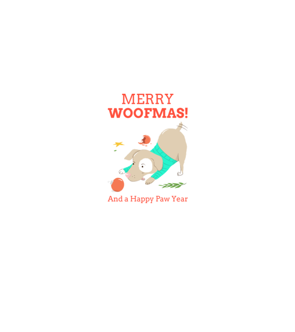 Merry Woofmas and a Happy Paw Year minta fehér pólón