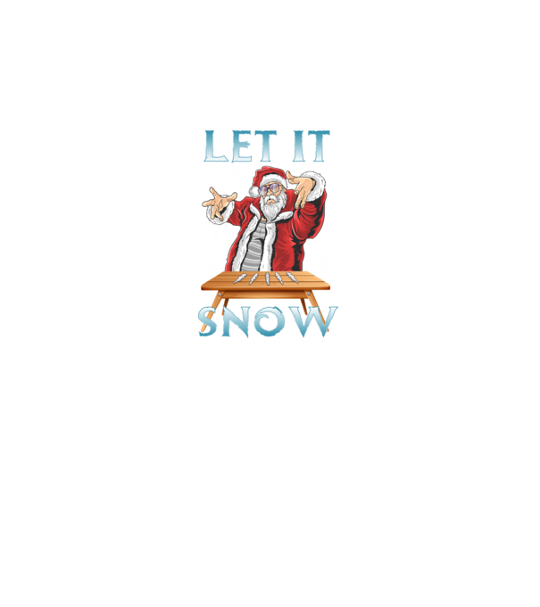 Let it Snow Mikulás minta fekete pólón