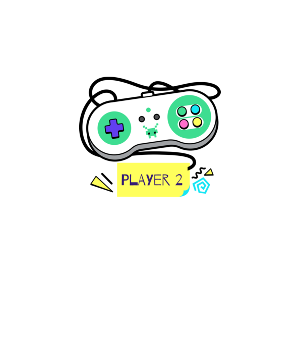 Video games Player 2 minta fehér pólón