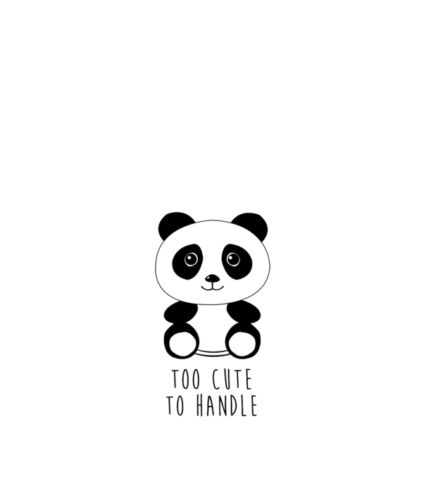 Too cute to handle Panda minta homokszín pólón