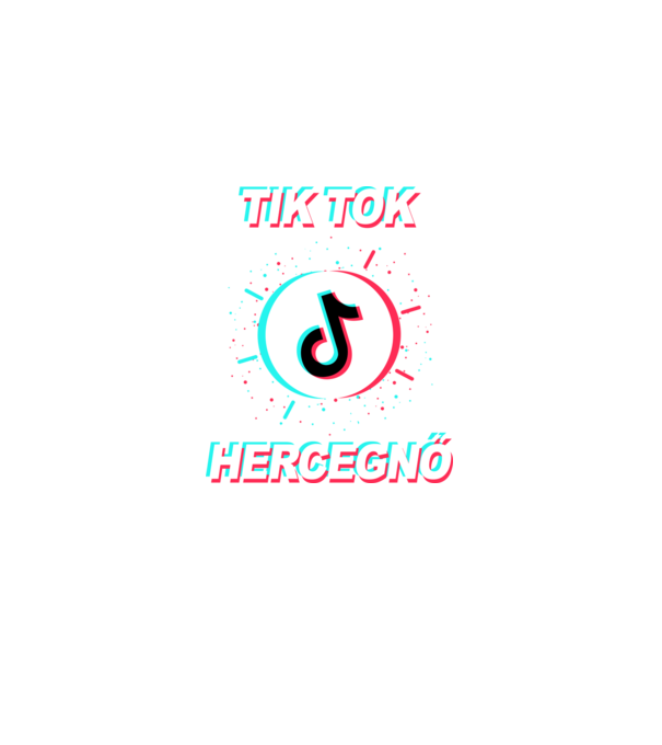 Tik tok hercegnő minta fekete pólón