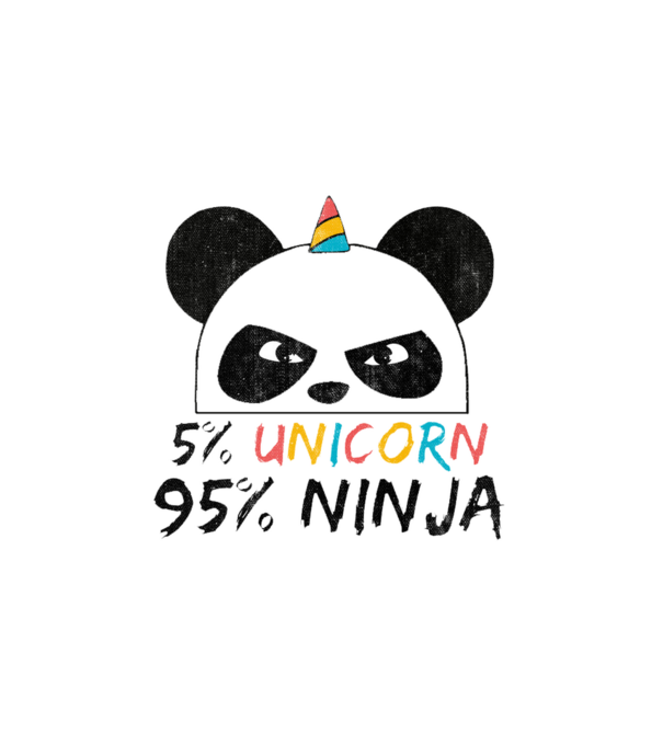 5 percent Unicorn 95 percent Ninja minta fehér pólón