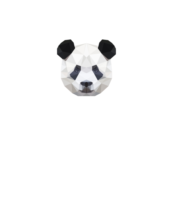 Poly Panda minta fehér pólón
