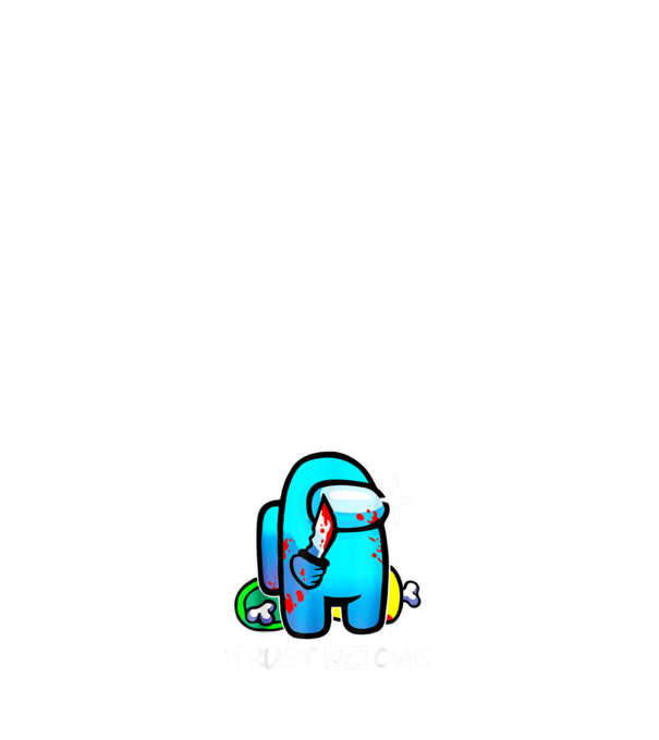 Trust No One Among Us minta sötétkék pólón