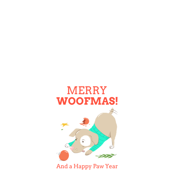 Merry Woofmas and a Happy Paw Year minta fehér pólón