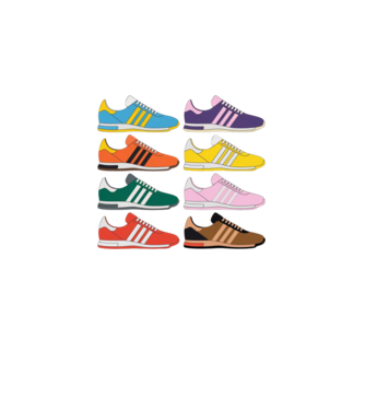 Sneakers minta világos rózsaszín pólón