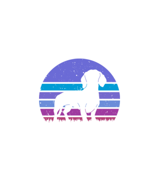 Retro tacskó minta fekete pólón