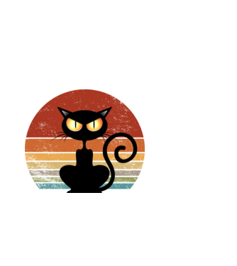 Retro cica minta fekete pólón