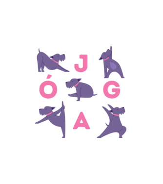 Kutyás jóga minta minta fehér pólón