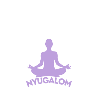 Nyugalom - jógás minta minta fekete pólón