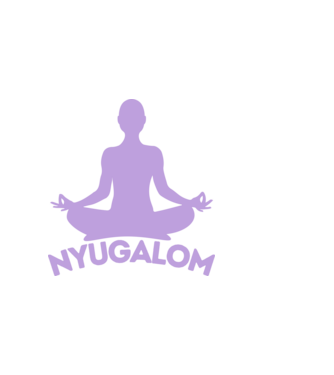 Nyugalom - jógás minta minta sötétkék pólón
