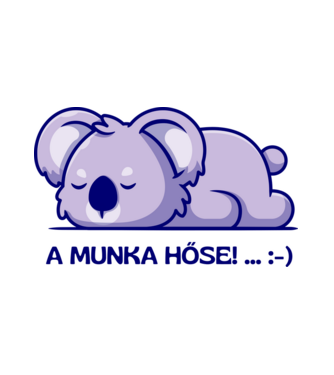 lusta koala minta fehér pólón
