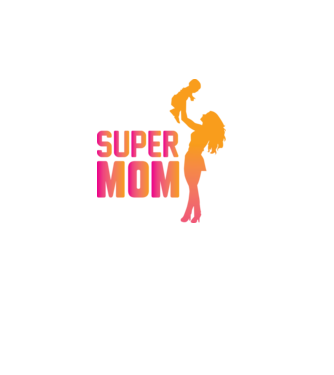 Supermom minta fekete pólón