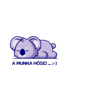lusta koala minta fehér pólón