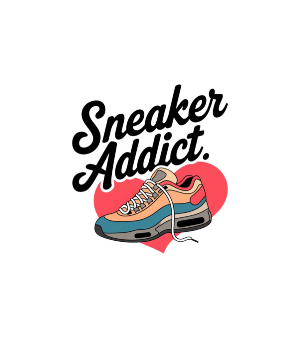 Sneaker addict minta fehér pólón