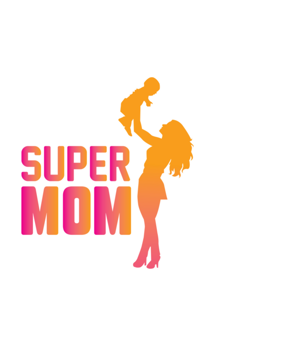 Supermom minta fekete pólón