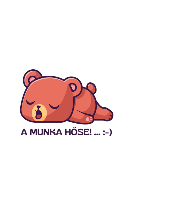 Lusta maci - a munka hőse minta világoskék pólón