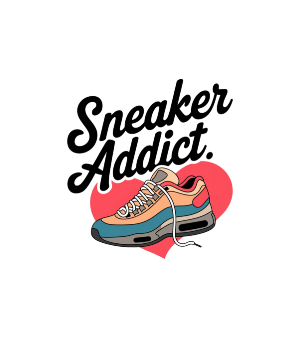 Sneaker addict minta fehér pólón