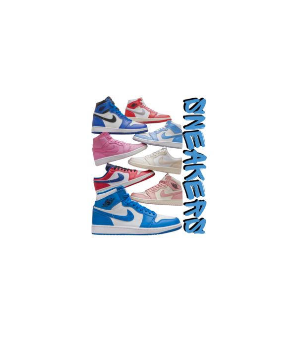 sneakers minta szürke pólón