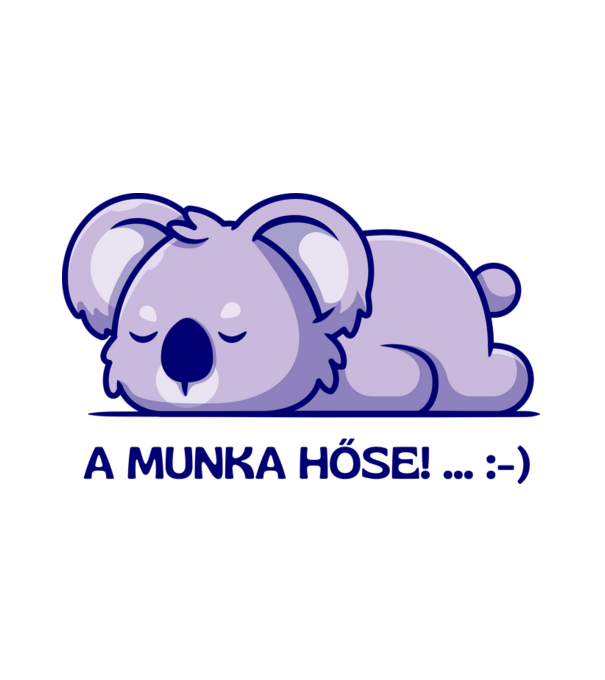 lusta koala minta fehér pólón