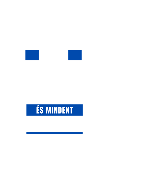 Mindent tudok - KÉK minta fehér pólón
