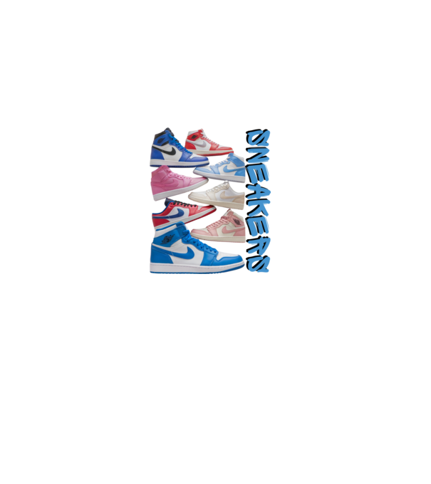 sneakers minta szürke pólón