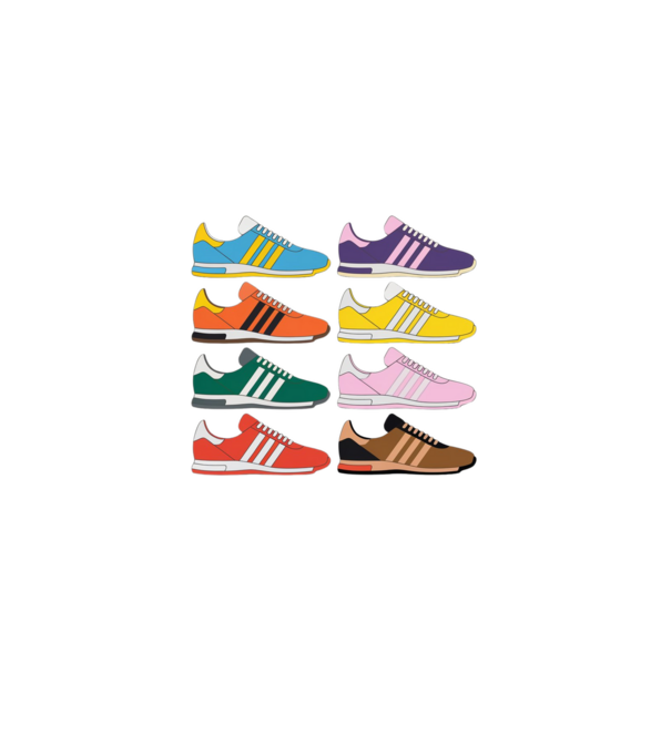 Sneakers minta szürke pólón
