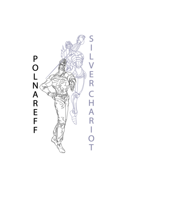 POLNAREFF-SILVER CHARIOT minta fekete pólón