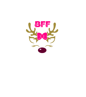 Szarvas BFF színezhető minta fehér pólón