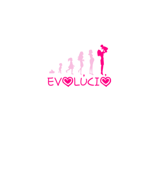 Kismama evolúció színezhető minta fehér pólón