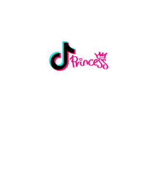 TikTok princess színezhető minta fekete pólón