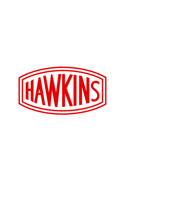 Stranger Things Hawkins színezhető minta fehér pólón