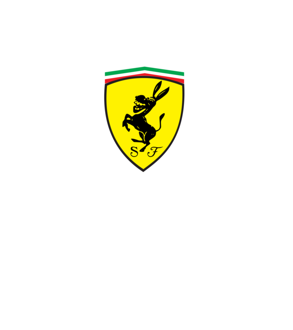 Ferrari csacsi vicces logó minta fehér pólón