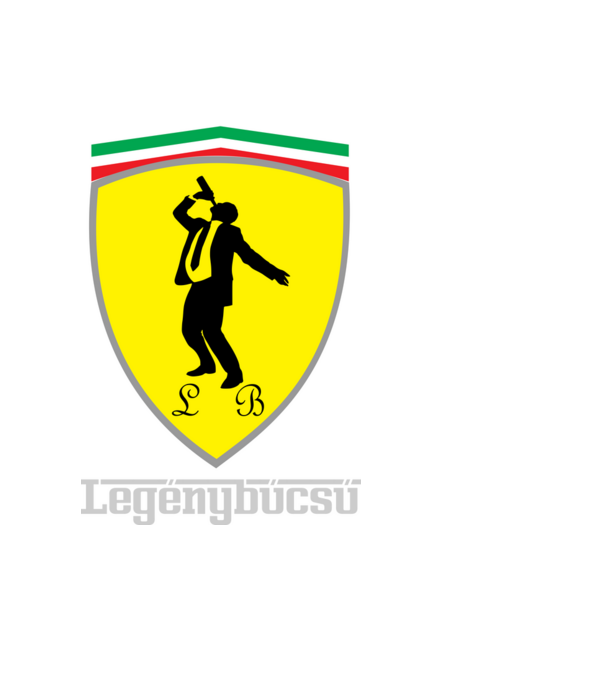 Ferrari legénybúcsú minta fekete pólón