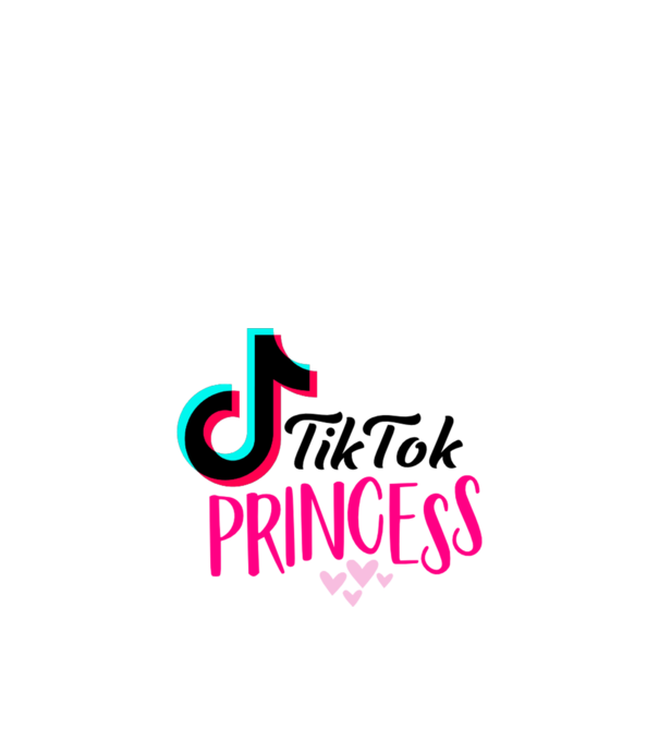 TikTok princess színezhető minta fehér pólón