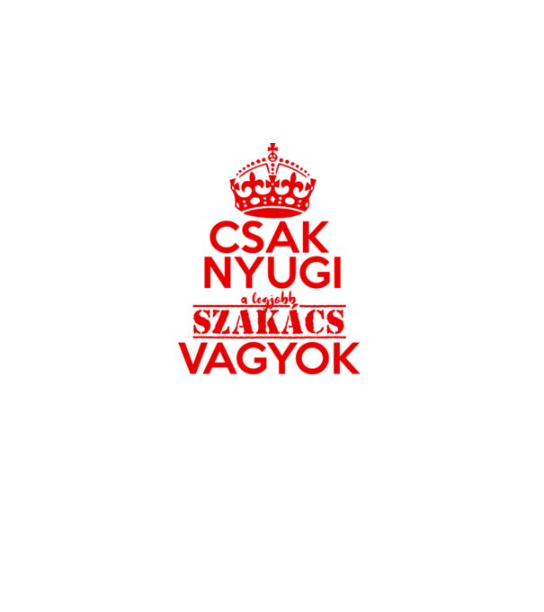 Keep Calm szakács minta fehér/piros pólón