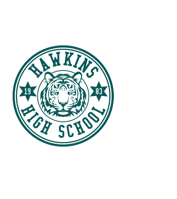 Stranger Things Hawkins High School minta fekete pólón