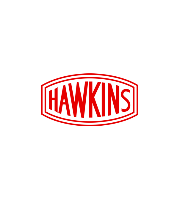 Stranger Things Hawkins színezhető minta fehér pólón