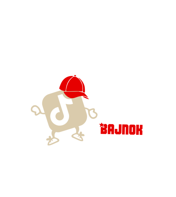Tik Tok bajnok színezhető minta fekete pólón