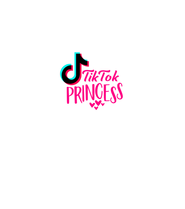 TikTok Princess színezhető minta fekete pólón