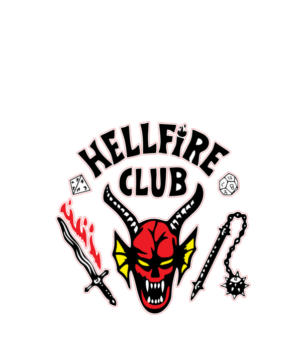 Pokol tűze klub Stranger Things minta fekete pólón