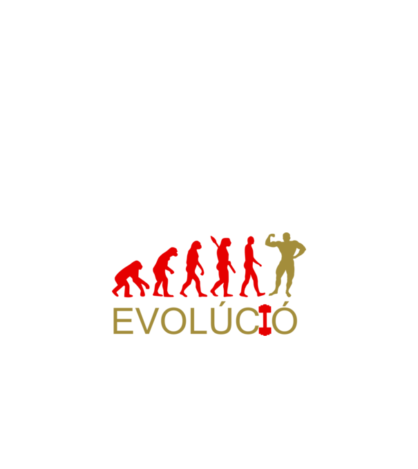 Evolúció body builder színezhető minta fekete pólón